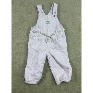 OshKosh Bgosh Baby Girl‎ Pink White Stripe Overalls 18 Months